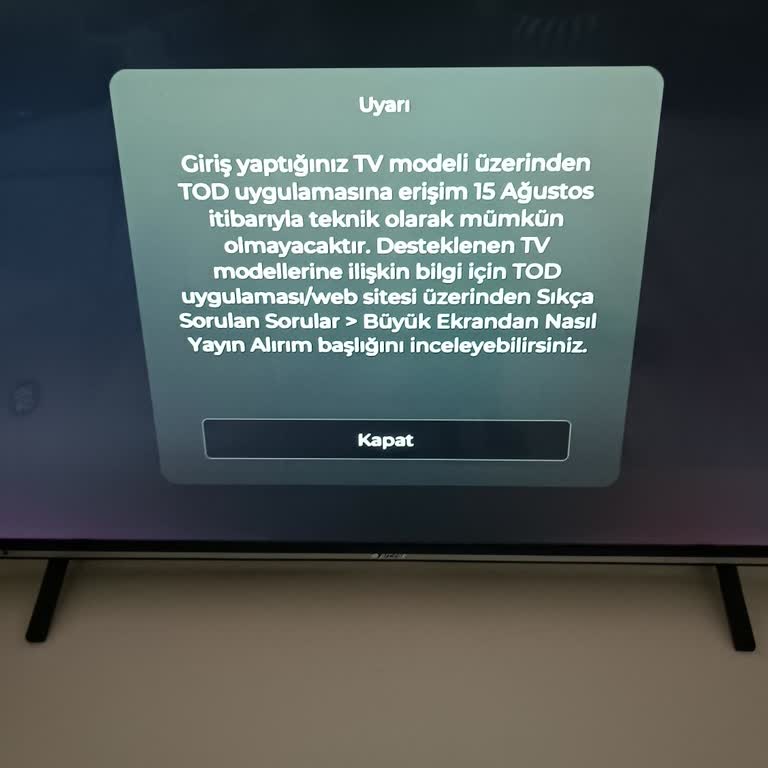Tod TV Televizyon Desteklenmiyor Hatası.