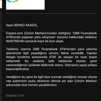 QNB Eksik Kalan Paramı Vermiyor