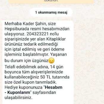 Hepsiburada Satın Alınan Ürün Teslim Edilmedi Ve Mağduriyet Yaşanıyor