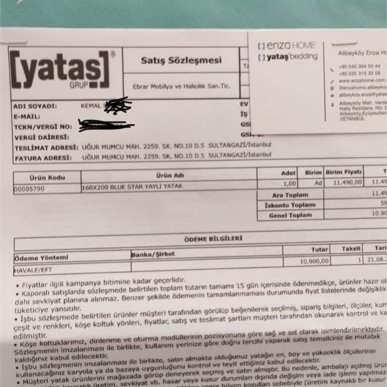 Yataş Yatak Teslimatında Yaşanan Sorunlar Ve Müşteri Mağduriyeti
