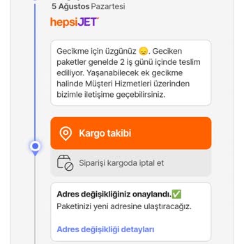 Hepsiburada Adres Değişikliğinin Dikkate Alınmaması
