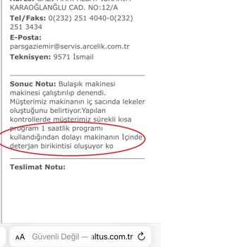 Altus Bulaşık Makinesinin Deterjan Kalıntılarını Bırakması Normalmiş