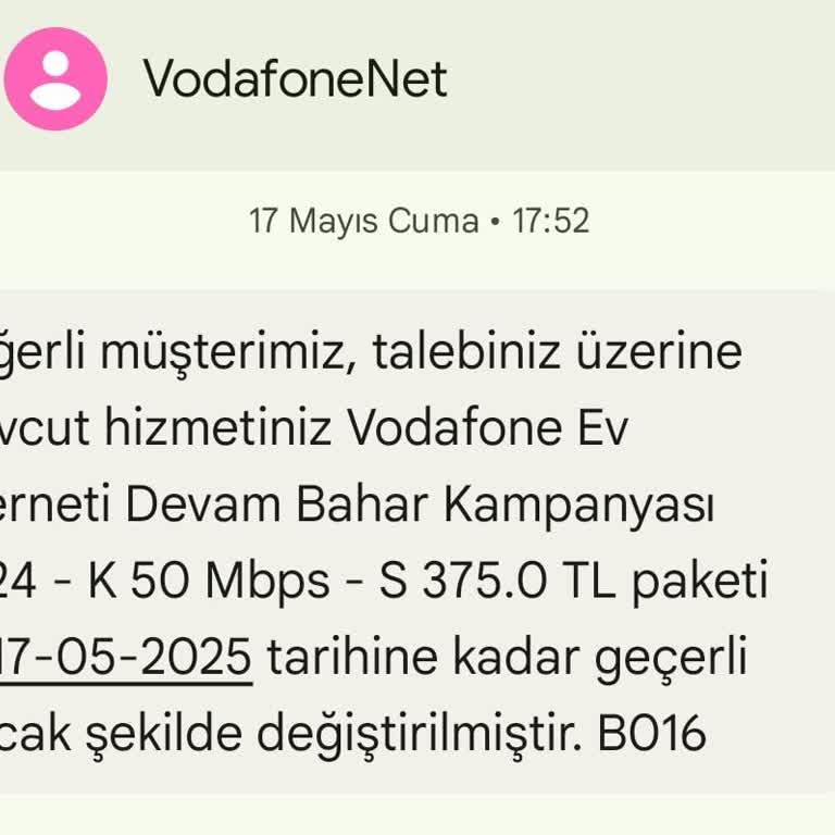Vodafone Net 400TL Hediye Çekini Vermedi.