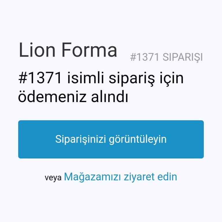 Lion Forma Siparişimde Yaşadığım Sorun