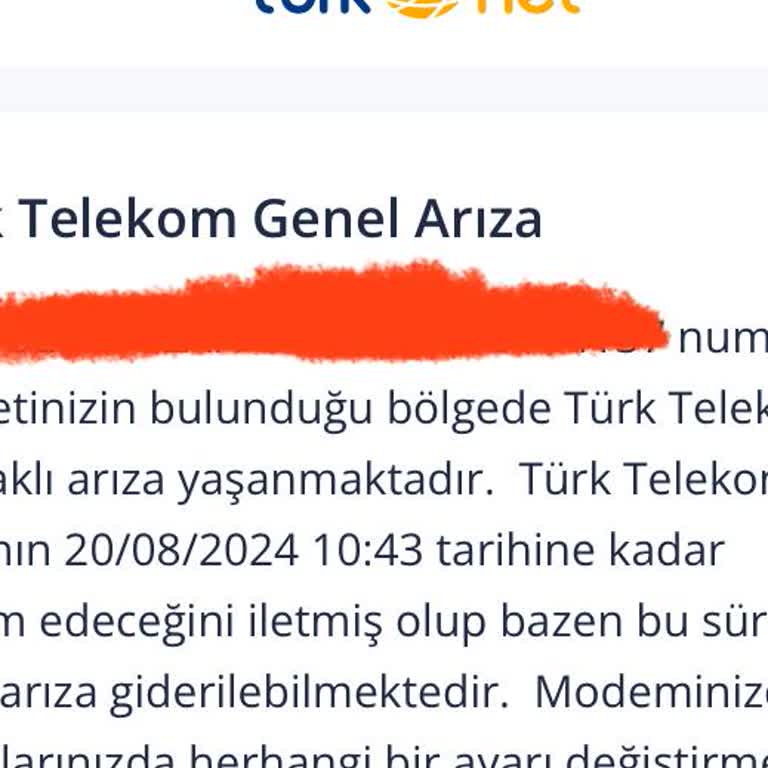 TurkNet Hat Arızası 2 Hafta Sonra Düzeltilecekmiş