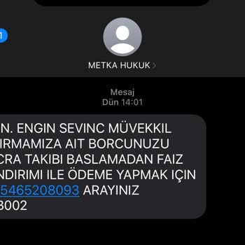 Metka Hukuk (SMS) Hukuk Bürosundan Haksız Tahsilat Ve Kişisel Verilerin İhlali