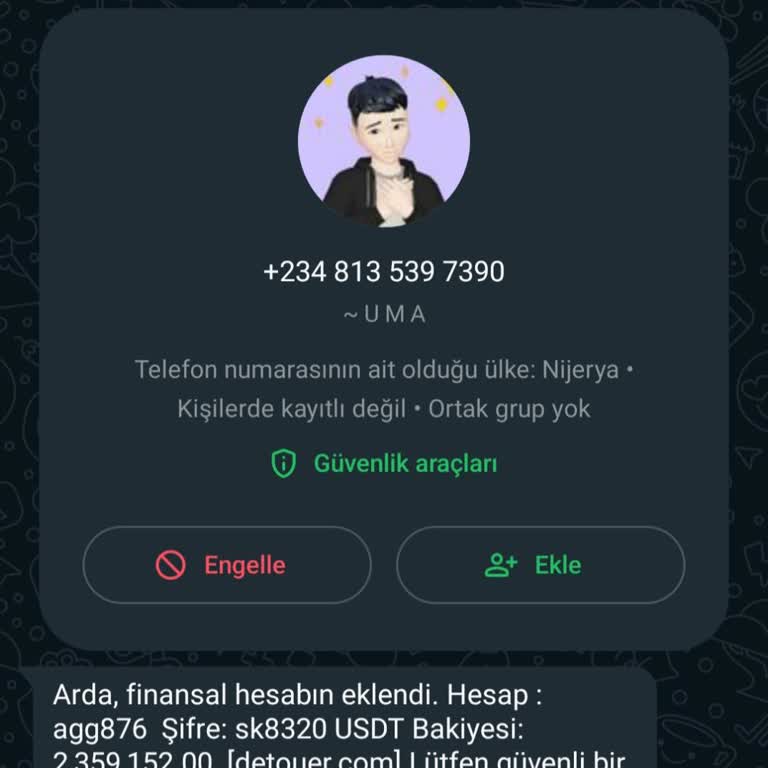 WhatsApp'tan Gelen Mesaj