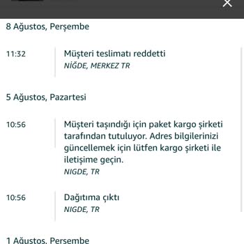 MNG Kargo Siparişim Haber Verilmeden İade Edildi.