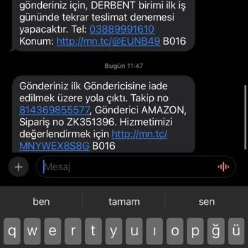 MNG Kargo Siparişim Haber Verilmeden İade Edildi.