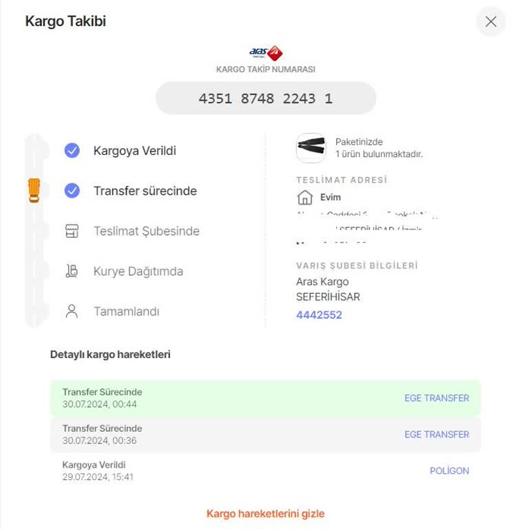 Aras Kargo Ve Ege Transfer Merkezinin Kargoları Sürekli Geciktirmesi