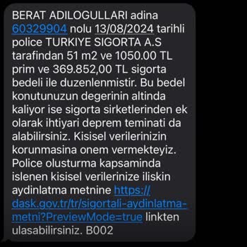 Olmayan Konutun DASK Poliçesi