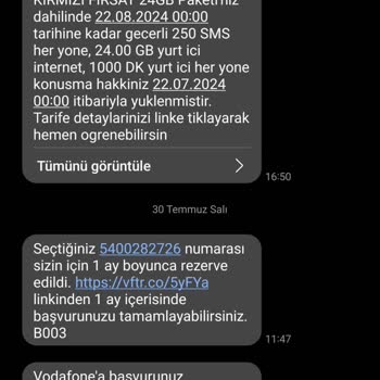 Vodafone Rezervasyonlu Numaram Haksız Yere İptal Edildi