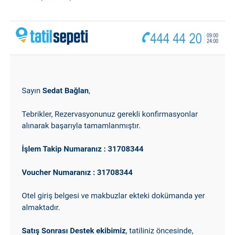 Tatil Sepeti Geç Bildirilen İptal İşlemi Bilgisi