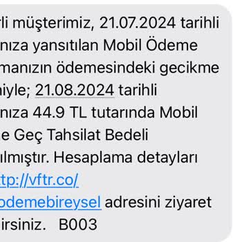 Vodafone Mobil Ödeme Hatalı Tahsilat Sorunu