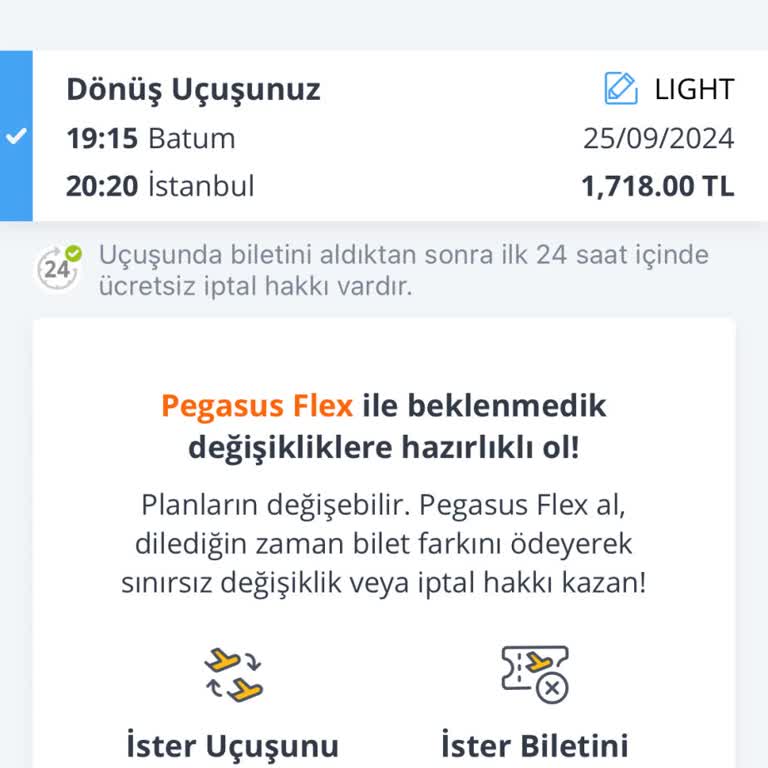Pegasus İptal Edilen Uçuş Ve Yüksek Fiyat Farkı