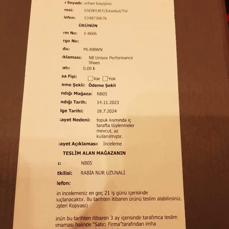 New Balance Ürününün Arkasında Durmuyor