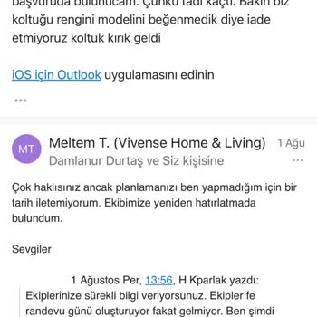 Vivense Mağdur Etti Hatalı Ürün Yollayıp Para İadesi Yapmıyor