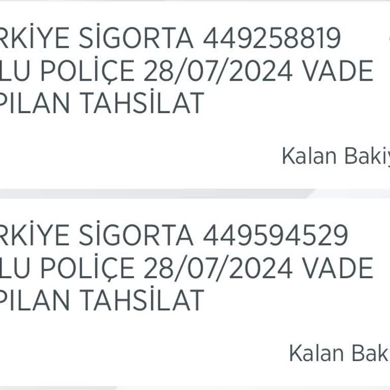 Türkiye Sigorta Özel Konut Sigorta Kesintisi