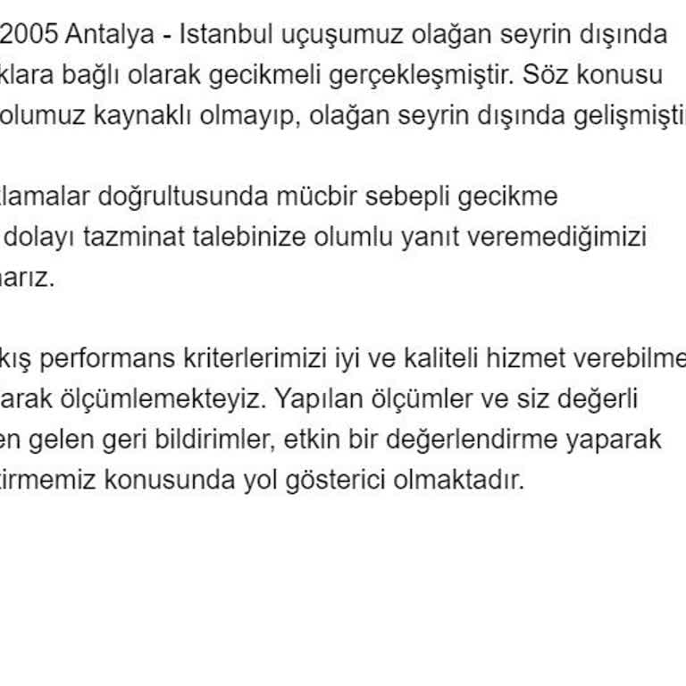 Pegasus Uçuş Gecikmesi Ve İade Sorunu
