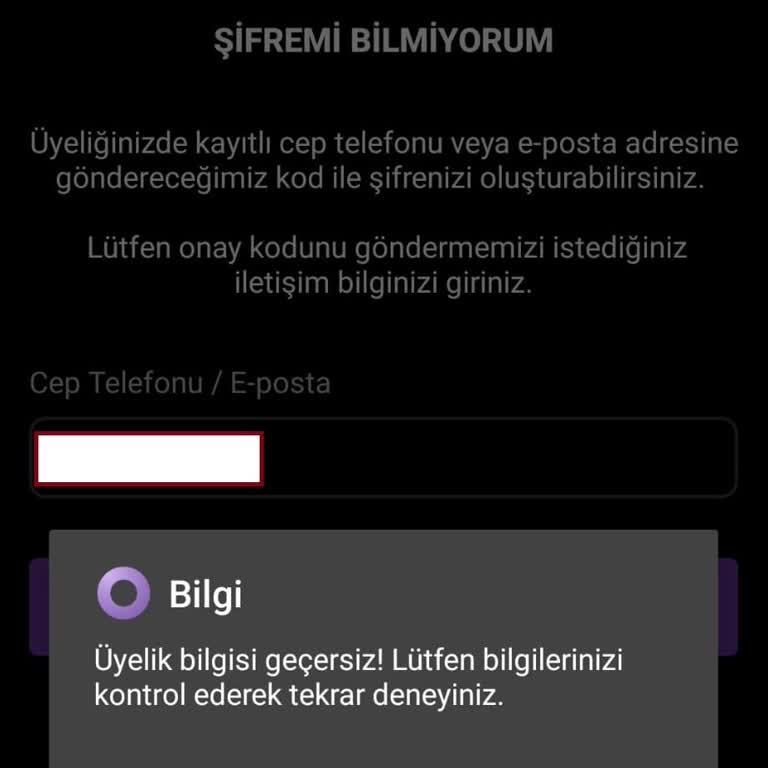 Bein Connect "Üyelik Geçersiz" Problemi