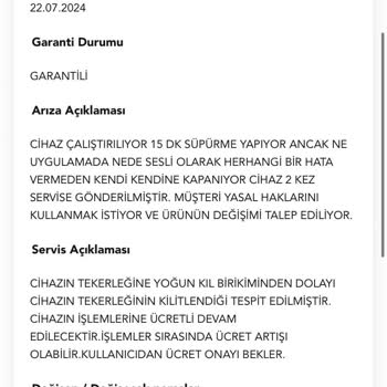 Xiaomi Robot Süpürge Geniş Teknik Servis