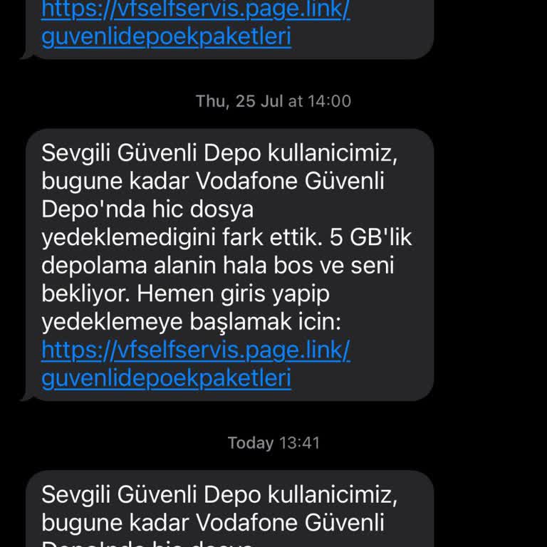 Vodafone Güvenli Depo Mesajlarının İptali İçin Yardım Talebi