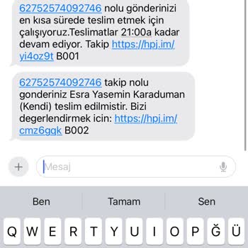 Hepsijet / Çeşme-62752574092746 Teslim Edilmeyen Kargo