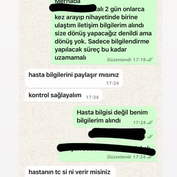 Başkent Üniversitesi İstanbul Hastanesi Başkent İstanbul Hastanesi Umursamazlık
