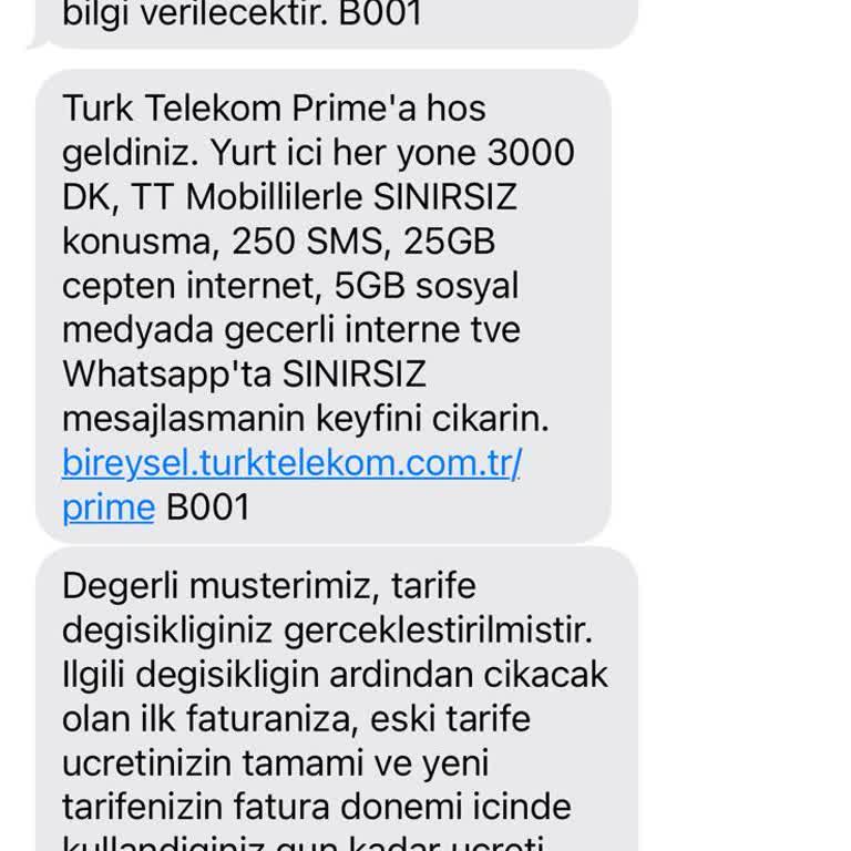 Türk Telekom İsteğim Dışında Yeni Pakete Geçirdi.