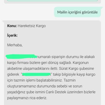 Sürat Kargo Kayıp Kargomun Değerini Karşılamıyor