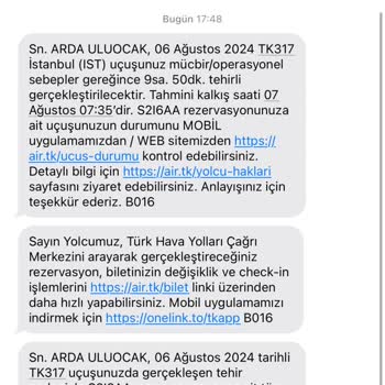 THY 11,5 Saat Uçuş Gecikmesi Ve Mağduriyet