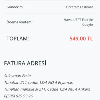 Demirsoylar.com Demirsoylar Şirketinin Ücretini Aldığı Halde Ürün Göndermemesi