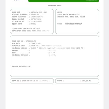 Paramı Hesabıma Geçirmedi