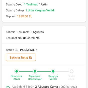 Yurtiçi Kargo Belirtilen Tarihte Teslim Etmemesi.