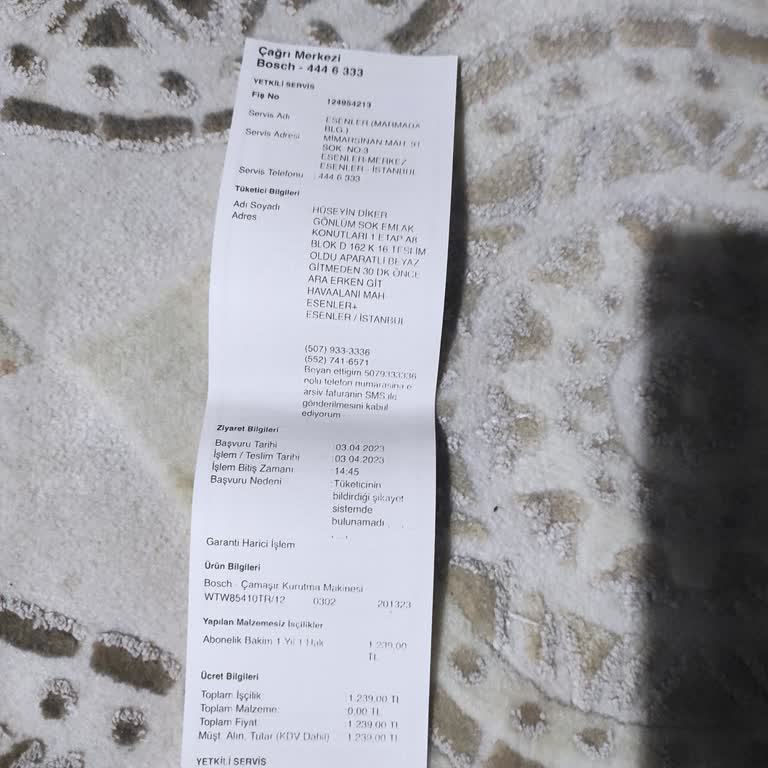 Bosch Kurutma Makinesi Bakım Ücretini İptal Etti İade Bile Yapmadı