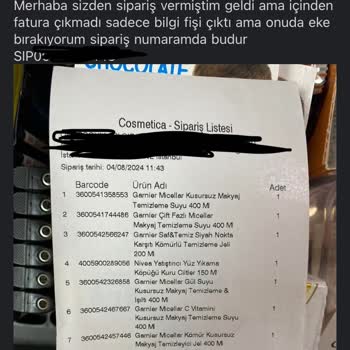 Cosmetica'nın Fatura Konusunda Beceriksizliği
