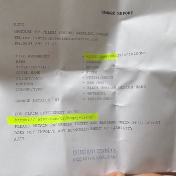 Anadolu Jet Hasarlı Valiz Teslim Ettiler