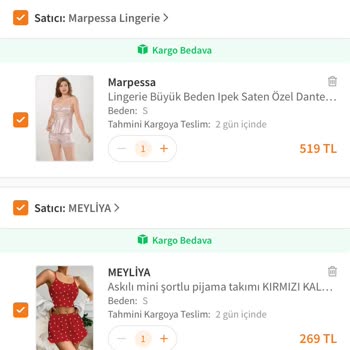 Marpessa Lingerie Sipariş Ettim İki Ürünün Biri Gelmedi