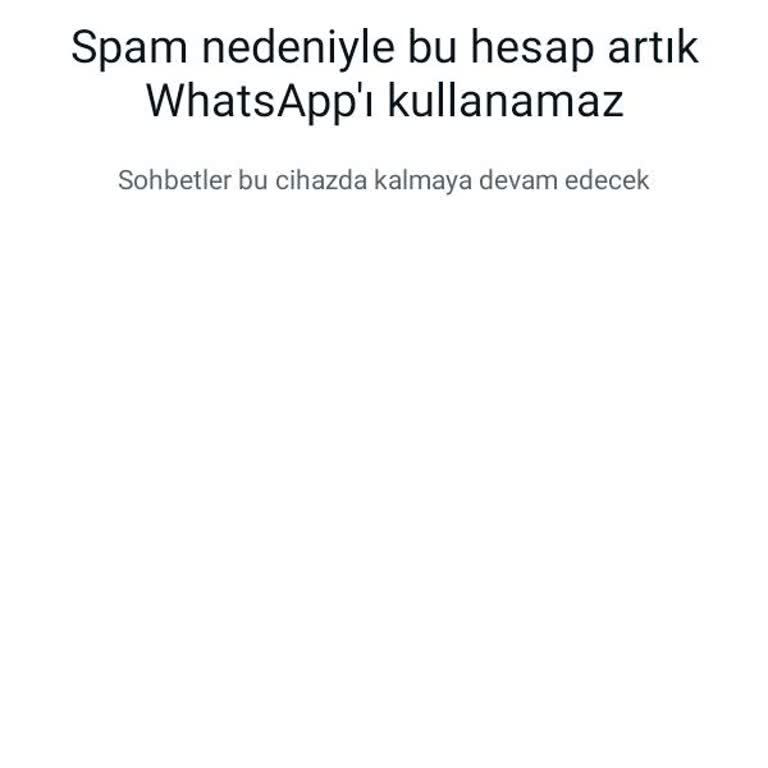 WhatsApp Uygulama Spam Kısıtlaması