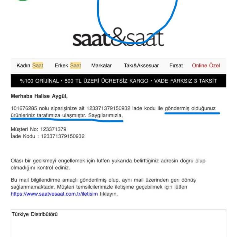 Saat & Saat İade Sürecinde Yaşanan Gecikme Ve Saygısız Müşteri Hizmetleri