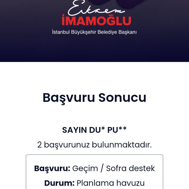 İBB - İstanbul Büyükşehir Belediyesi Sosyal Yardım Başvuru