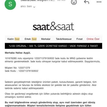 Guess Saat & Saat İade Sürecinde Yaşanan Gecikme Ve Saygısız Hizmet