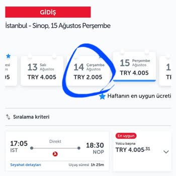 Türk Hava Yolları (THY) Hatalı Fiyat Etiketi