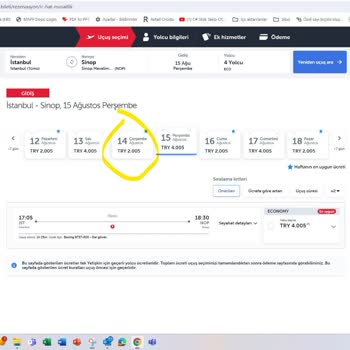 Türk Hava Yolları (THY) Hatalı Fiyat Etiketi