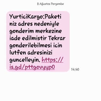 Kargo dan +85599905337 numarasından gelen Yanıltıcı Mesaj Ve Kişisel Bilgi Güvenliği Endişesi