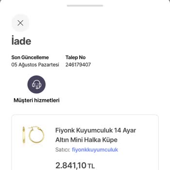 Fiyonk Kuyumculuk İade Talebinin İptali