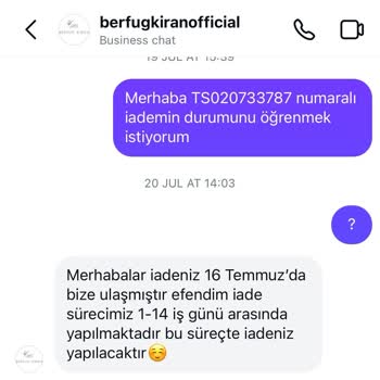 Berfuğ Kıran 1 Aydır İade Yapılmıyor