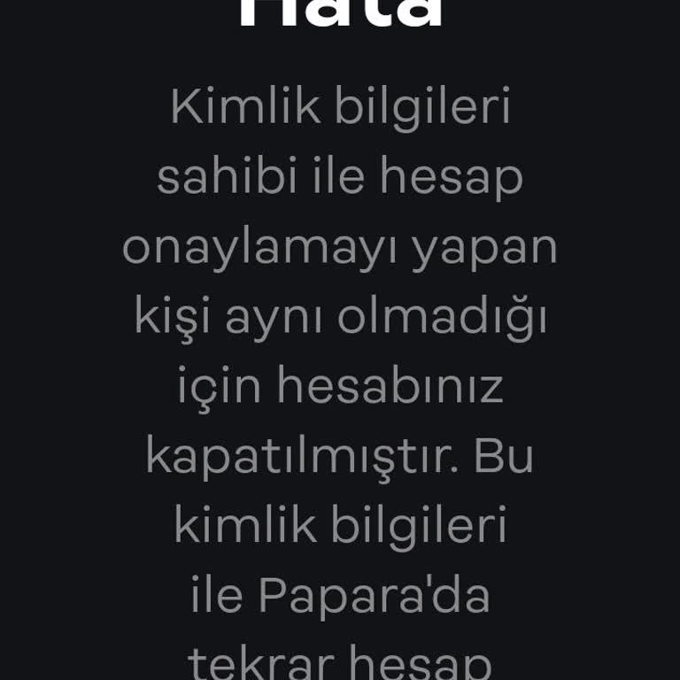 Papara'da Hesap Açamıyorum