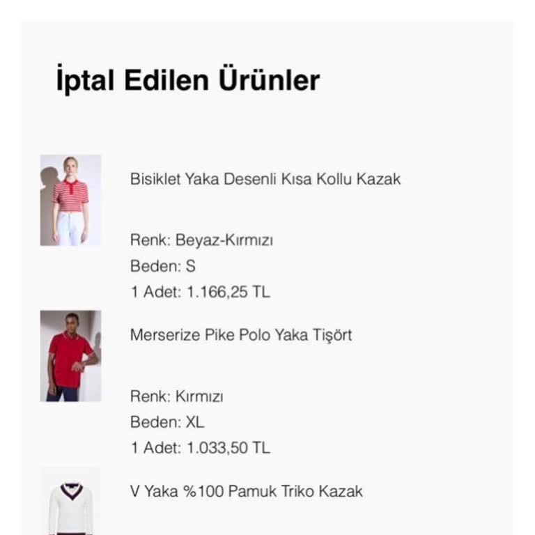 Brooks Brothers Online Siparişin Açıklama Yapılmadan İptal Edilmesi