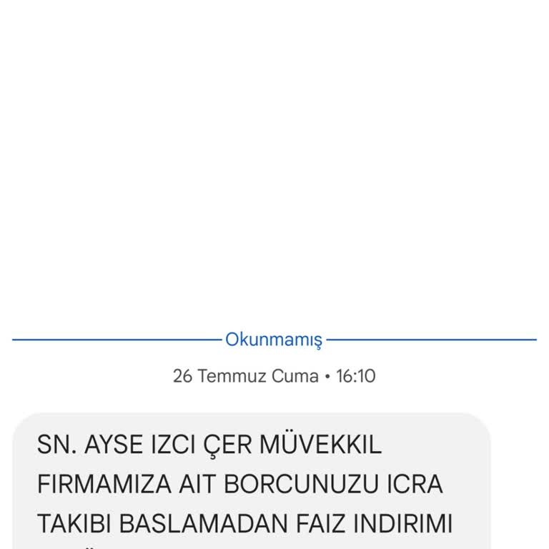 Metka Hukuk (SMS) Yanlış Borç Bildirimi Ve Hukuki Tehdit